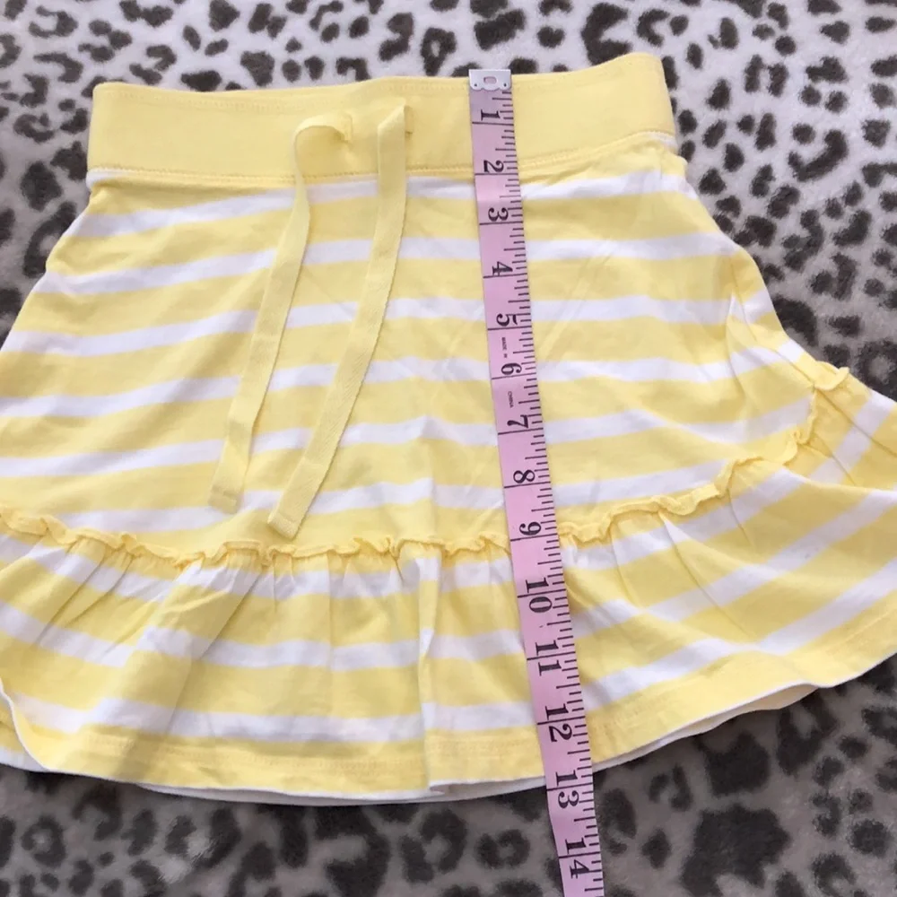 NWOT Old Navy Girls Yellow White Stripe Ruffle Skirt Size XS 5